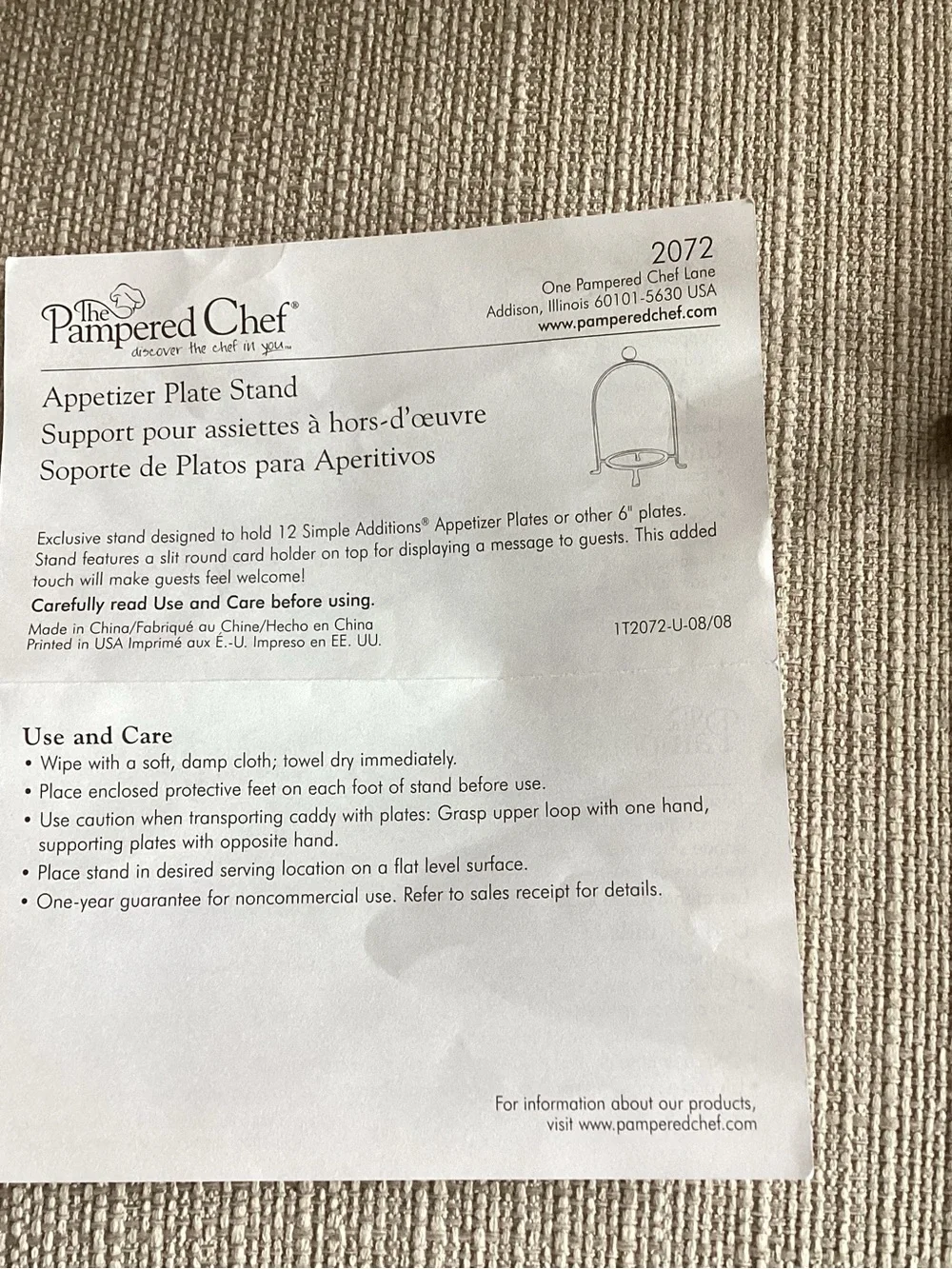 Simple Additions Appetizer Plate Stand pampered chef